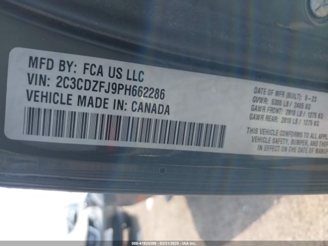 2C3CDZFJ9PH662286 Dodge Challenger R/t Scat Pack