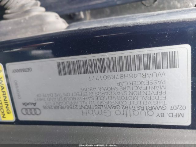 2007 AUDI S4 WUARL48H87K901277 Photo 8