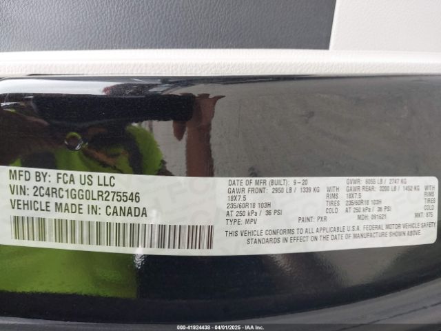 2020 CHRYSLER PACIFICA 2C4RC1GG0LR275546 Photo 8