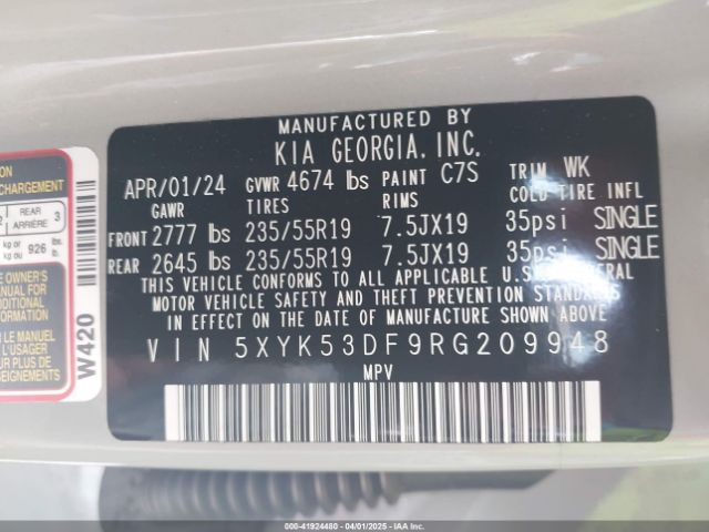 5XYK53DF9RG209948 KIA Sportage Sx-prestige