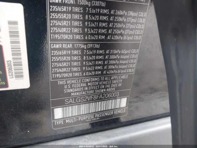 SALGS2VF8FA206003 Land Rover Range Rover 3.0l V6 Supercharged Hse
