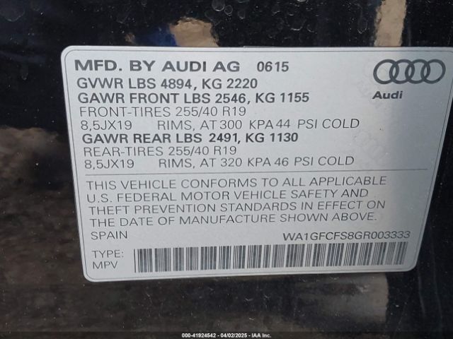 WA1GFCFS8GR003333 Audi Q3 2.0t Premium Plus