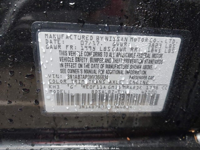 3N1AB7AP3HY366834 Nissan SENTRA S