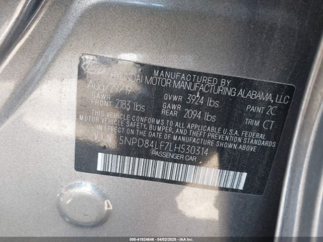 5NPD84LF7LH530314 Hyundai Elantra Value Edition