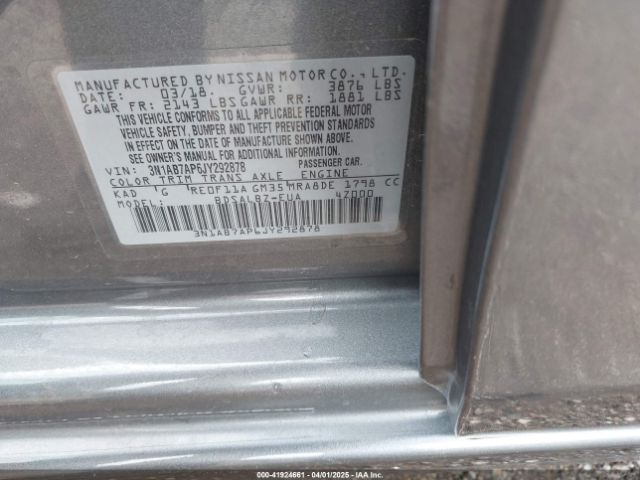 3N1AB7AP6JY292878 Nissan SENTRA S