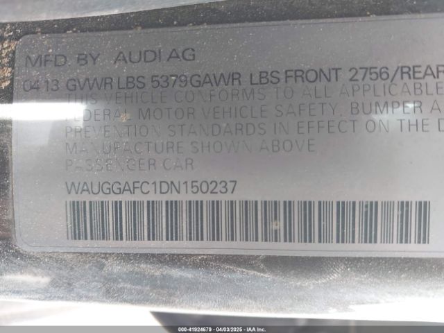 2013 AUDI A6 WAUGGAFC1DN150237 Photo 8