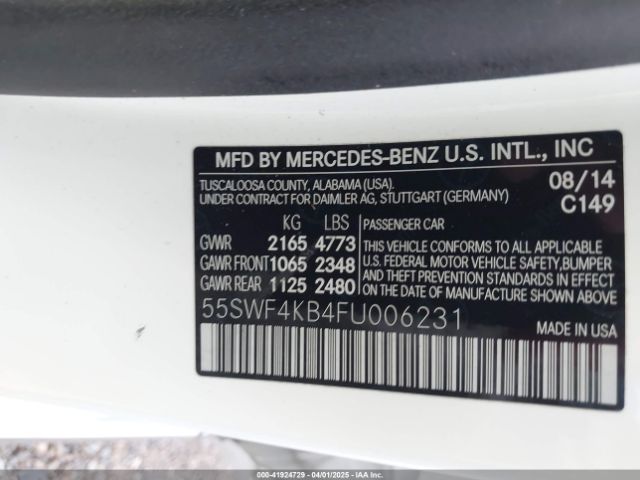 55SWF4KB4FU006231 Mercedes-Benz 2015