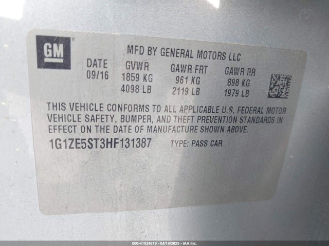 1G1ZE5ST3HF131387 Chevrolet MALIBU 1LT