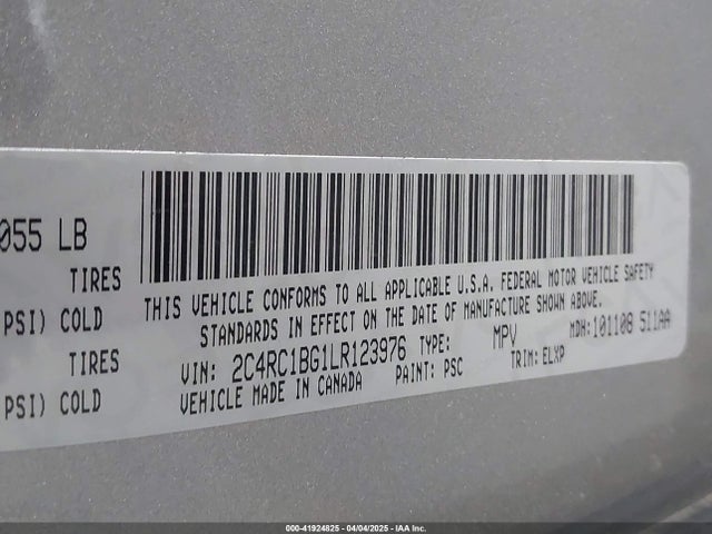 2C4RC1BG1LR123976 Chrysler Pacifica Touring L
