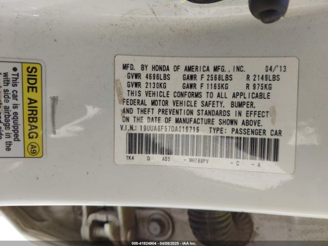 2013 ACURA TL 19UUA8F57DA016715 Photo 8