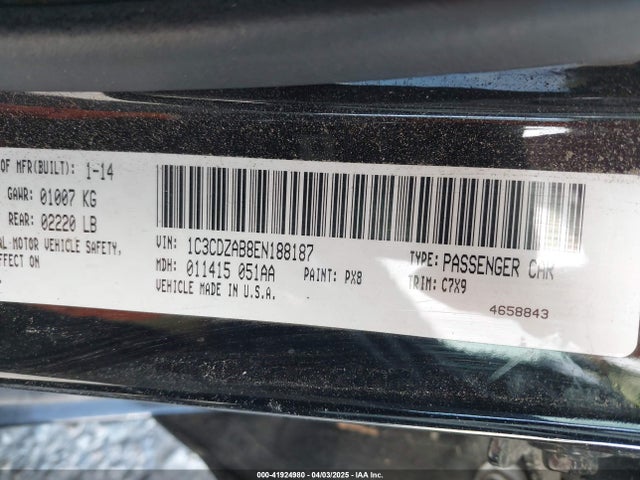 Dodge Avenger 2014 1C3CDZAB8EN188187 Image 9