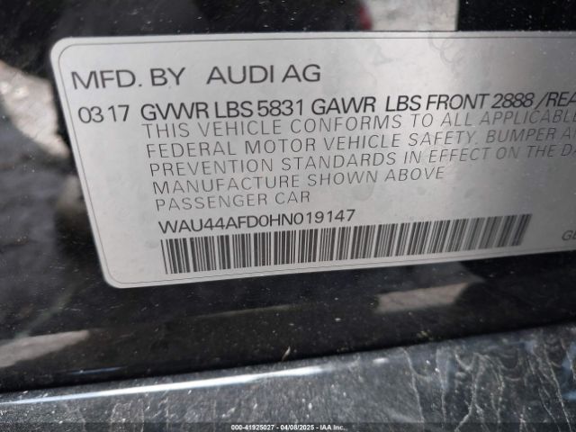 WAU44AFD0HN019147 Audi A8 L 3.0t