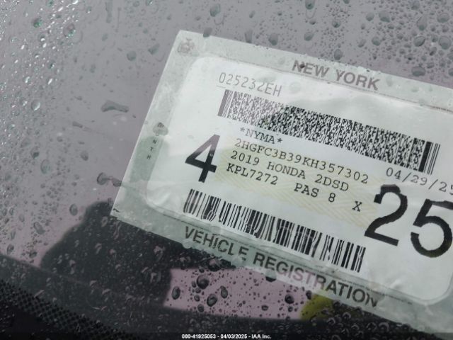 2HGFC3B39KH357302 Honda CIVIC EX