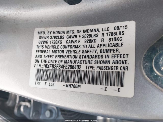 19XFB2F84FE286402 Honda CIVIC EX