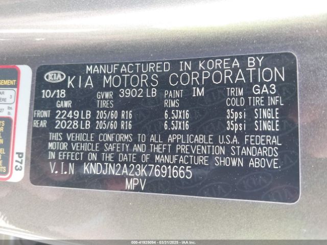 KNDJN2A23K7691665 KIA Soul