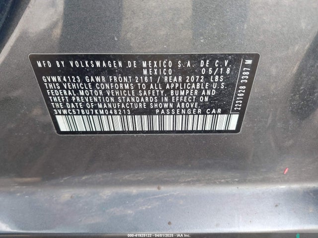 3VWC57BU7KM048213 Volkswagen Jetta 1.4t R-line/1.4t S/1.4t Se