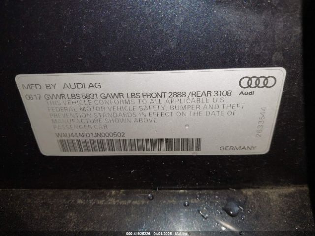 WAU44AFD1JN000502 Audi A8 L 3.0t