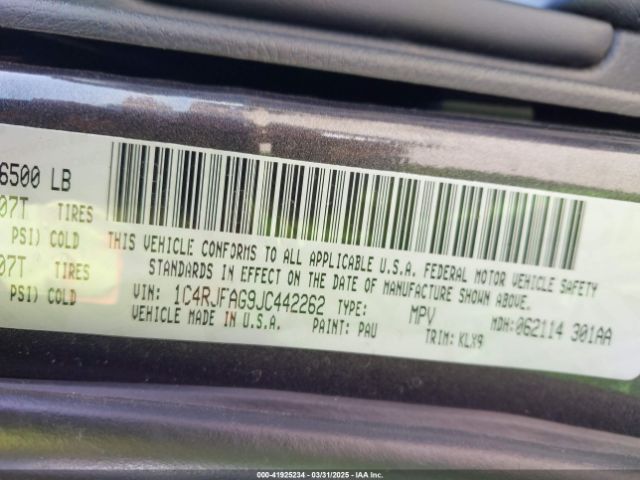 1C4RJFAG9JC442262 Jeep Grand Cherokee Altitude 4x4
