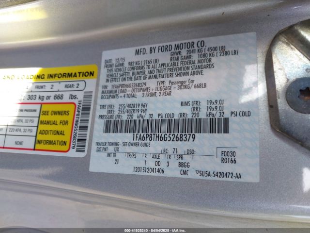 1FA6P8TH6G5268379 Ford Mustang Ecoboost
