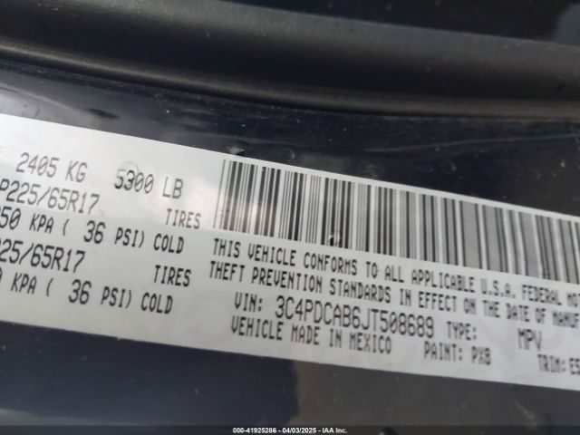 3C4PDCAB6JT508689 Dodge JOURNEY SE