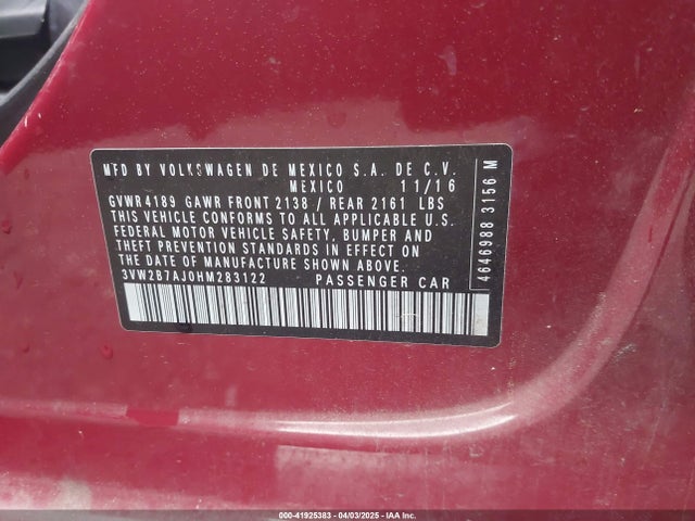 Volkswagen 1.4 tsi 2017 3VW2B7AJ0HM283122 Image 9