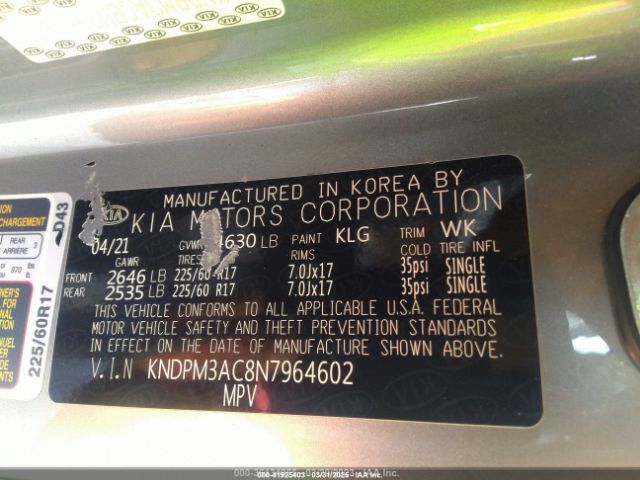 KNDPM3AC8N7964602 KIA Sportage Lx