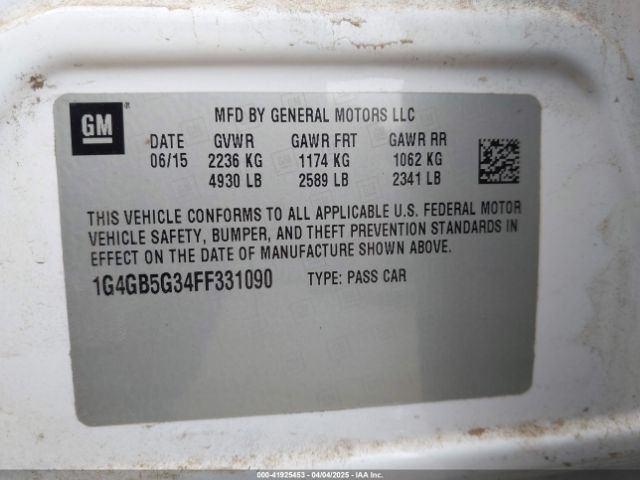 1G4GB5G34FF331090 Buick Lacrosse Leather