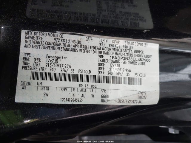 1FADP3N23EL462900 Ford Focus Titanium