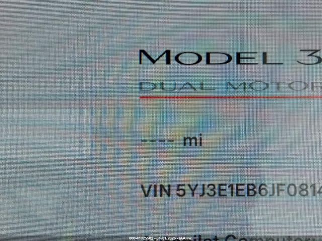 5YJ3E1EB6JF081491 Tesla MODEL 3