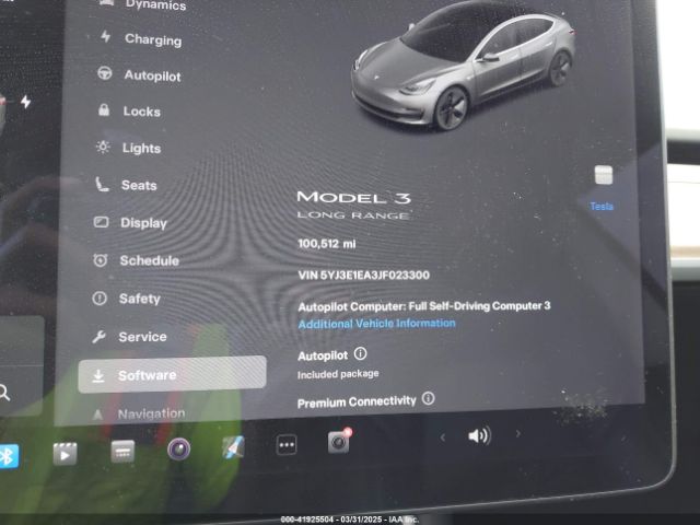 5YJ3E1EA3JF023300 Tesla Model 3 Long Range/mid Range