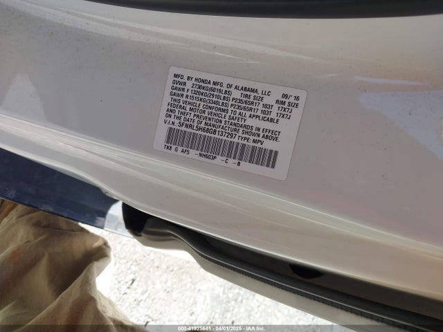 5FNRL5H68GB137297 Honda Odyssey Ex-l