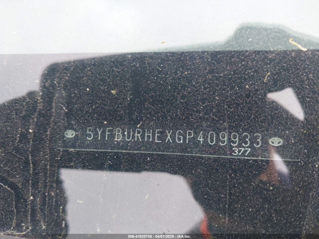 5YFBURHEXGP409933 Toyota Corolla S Plus