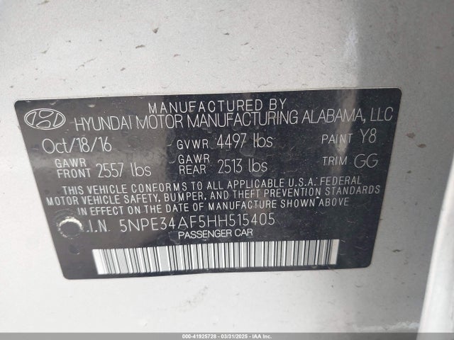 5NPE34AF5HH515405 Hyundai Sonata Sport