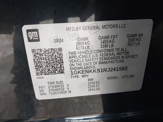 1GKENKKS1RJ241563 GMC lk0