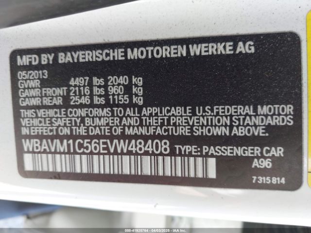 WBAVM1C56EVW48408 BMW X1 Sdrive28i
