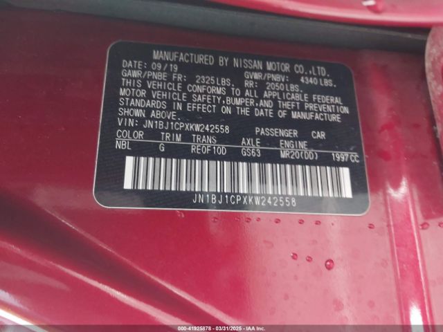 JN1BJ1CPXKW242558 Nissan Rogue Sport Sv