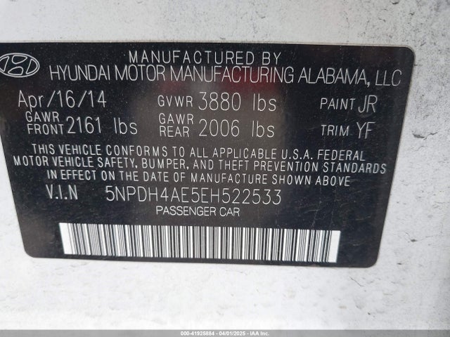 Hyundai ELANTRA SE 2014 5NPDH4AE5EH522533 Image 9