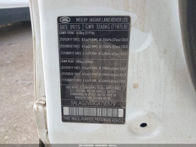 SALAG2V69GA790579 Land Rover LR4