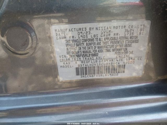 3N1CN8FV5RL819802 Nissan Versa 1.6 Sr