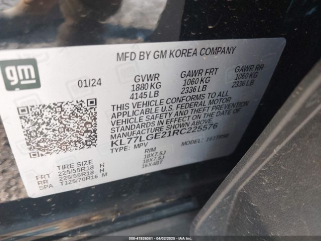 KL77LGE21RC225576 Chevrolet Trax Fwd 1rs