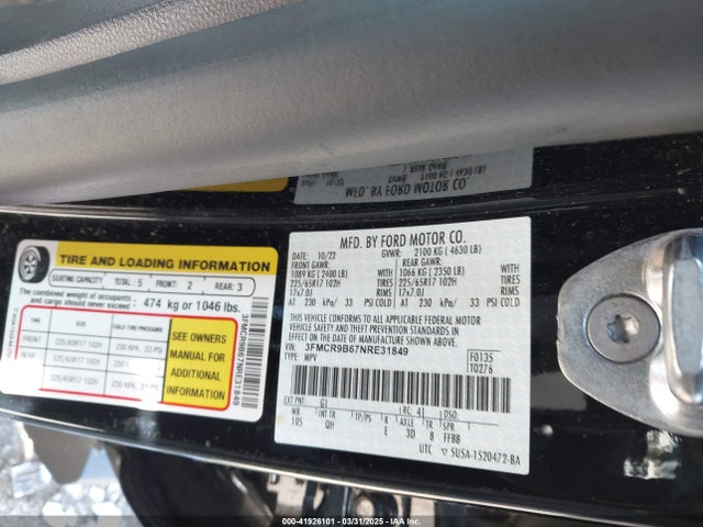 3FMCR9B67NRE31849 Ford Bronco Sport Big Bend