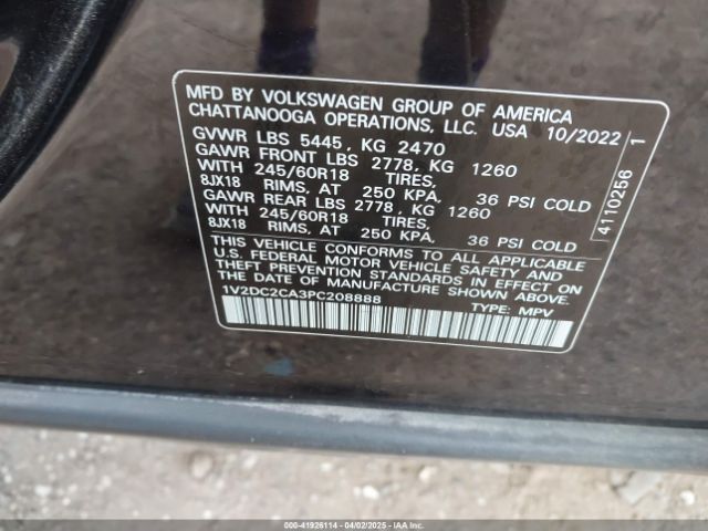 2023 VOLKSWAGEN ATLAS CROSS SPORT 1V2DC2CA3PC208888 Photo 8