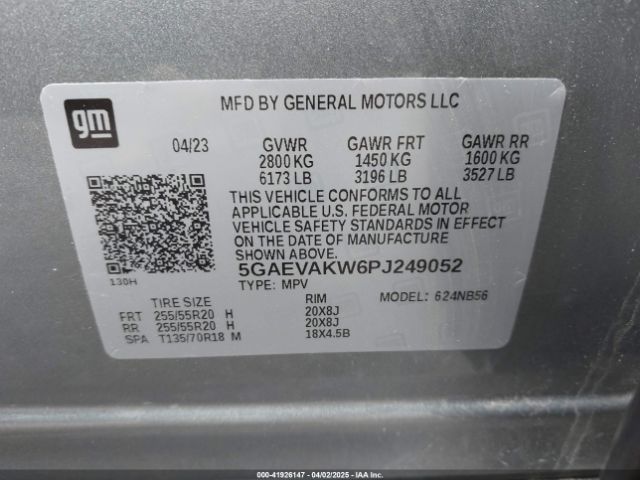 5GAEVAKW6PJ249052 Buick Enclave Essence Awd