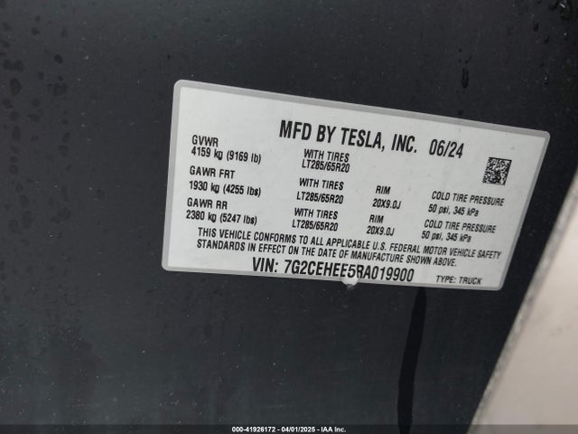 2024 TESLA CYBERTRUCK 7G2CEHEE5RA019900 Photo 8