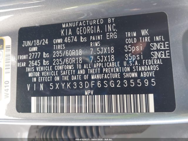 5XYK33DF6SG235595 KIA Sportage Ex