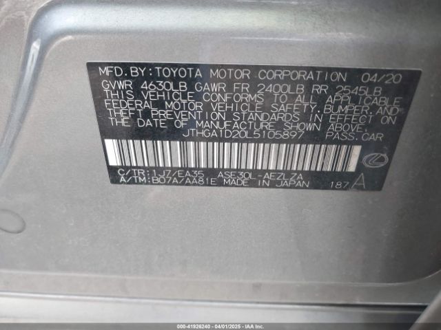 JTHGA1D20L5105897 Lexus IS 300