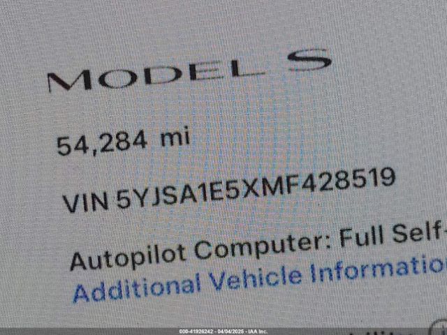5YJSA1E5XMF428519 Tesla Model S Long Range Dual Motor All-wheel Drive