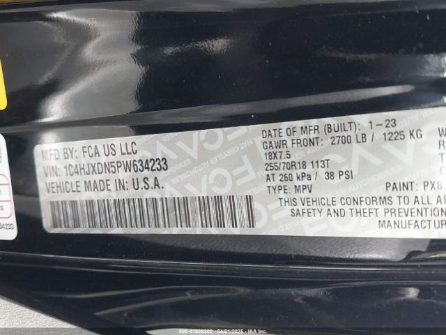 1C4HJXDN5PW634233 Jeep Wrangler 4-door Sport Altitude 4x4