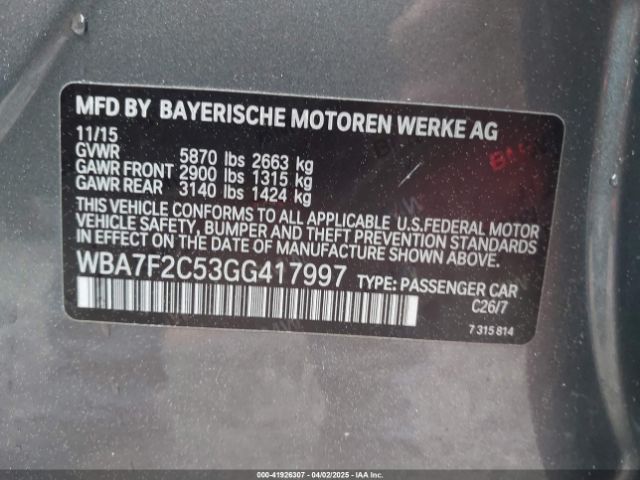 WBA7F2C53GG417997 BMW 750i Xdrive