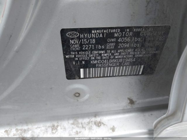 KMHD04LB8KU819464 Hyundai Elantra Sport